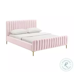 Angela Blush Upholstered Full Platform Bed