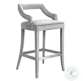 Tiffany Grey Velvet Bar Stool
