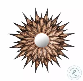 Sunflower Antique Gold Wall Mirror