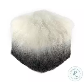 Tibetan White and Grey Sheep Pouf