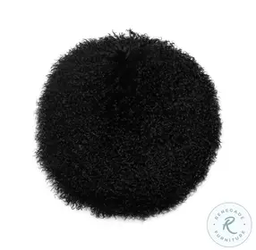 New Zealand Black Sheepskin 16" Round Pillow