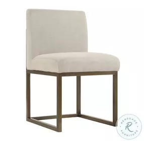 Haute Brass Beige Linen Chair