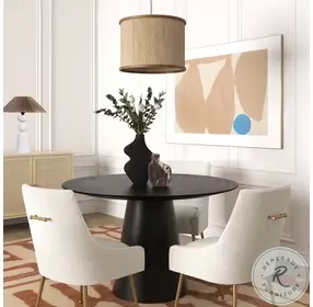 Sahara Black Oak Round Dining Room Set