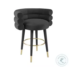 Betty Black Velvet Counter Height Stool