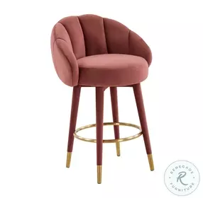 Myla Salmon Swivel Counter Height Stool