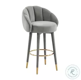 Myla Light Grey Swivel Bar Stool