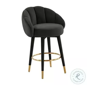 Myla Black Swivel Counter Height Stool