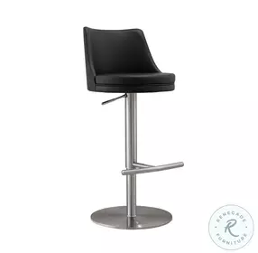 Reagan Black and Silver Adjustable Stool