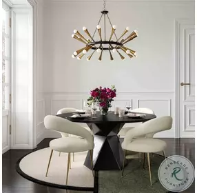 Iris Black Glass Dining Room Set