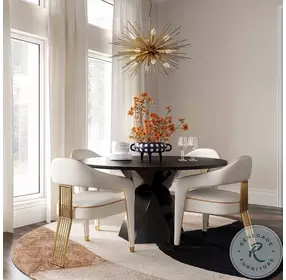 Iris Black Glass Dining Room Set with Corralis Chair