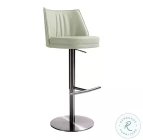 Gala Light Grey Vegan Leather Adjustable Swivel Stool