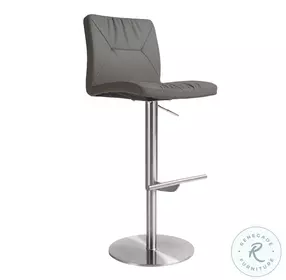 Paddy Dark Grey Vegan Leather Adjustable Swivel Stool