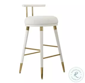 Juniper White Vegan Leather Counter Height Stool