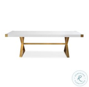 Adeline White and Gold Dining Table