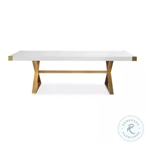 Adeline White and Gold Dining Table