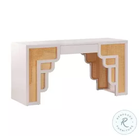 Suzie Cream and Rattan Desk