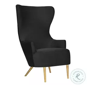 Julia Black Velvet Wingback Chair by Inspire Me Home Decor