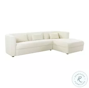 Callie Cream Velvet RAF Sectional