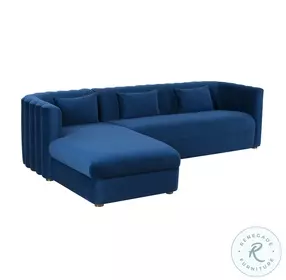 Callie Navy Velvet LAF Sectional