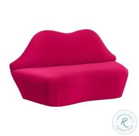 Lips Hot Pink Velvet Settee