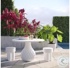 Tulum Ivory Concrete Dining Room Set