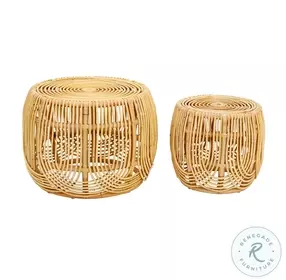 Azrina Natural Rattan Nesting Tables