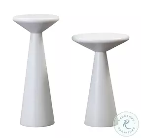 Gianna White Concrete Accent Tables Set of 2