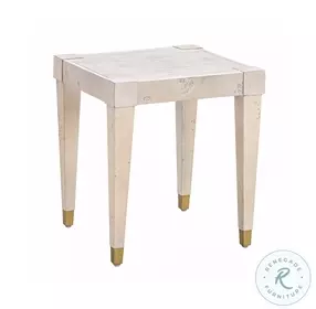 Brandyss White Burl End Table