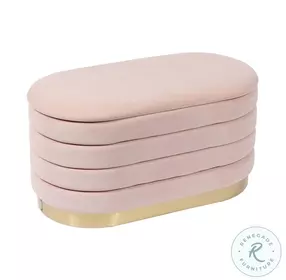 Lillian Blush Velvet Storage Bench