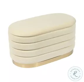 Lillian Cream Velvet Storage Bench