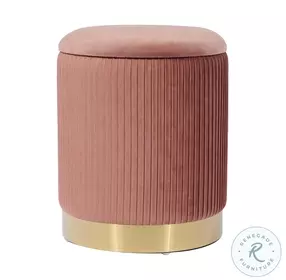 Zoe Blush Velvet Storage Ottoman