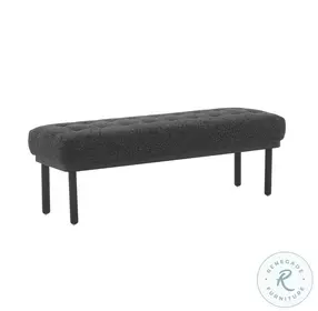 Olivia Black Boucle Bench