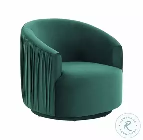 London Forest Green Pleated Swivel Chair
