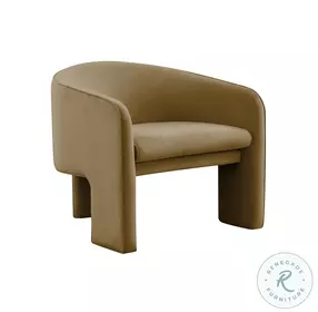 Marla Cognac Velvet Accent Chair