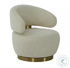 Austin Faux Shearling Swivel Chair