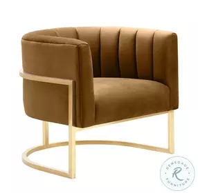 Magnolia Cognac Velvet Chair