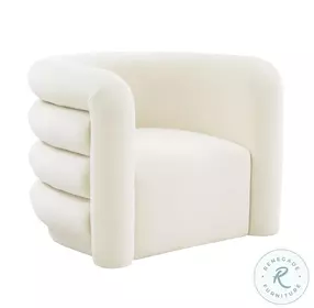 Curves Cream Velvet Lounge Chair