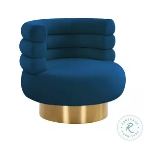 Naomi Navy Velvet Swivel Chair
