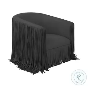 Shag Me Black Vegan Leather Swivel Chair