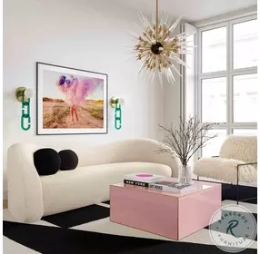 Leonie Beige Faux Shearling Living Room Set