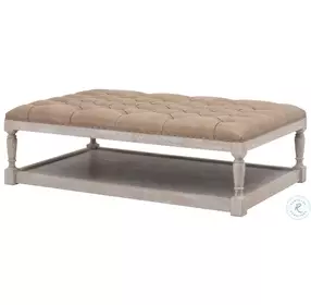 Townsend Ivanhoe Toast Tufted Upholstered Rectangle Cocktail Table