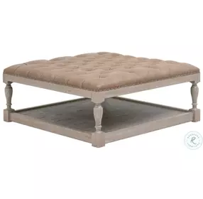 Townsend Ivanhoe Toast And Natural Gray Tufted Upholstered Cocktail Table