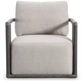 Andros Beige Upholstered Outdoor Swivel Accent Chair