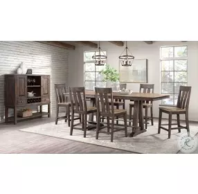 Transitions Driftwood And Sable Extendable Counter Height Dining Room Set