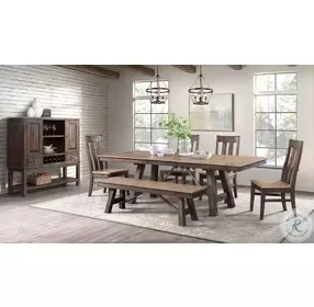 Transitions Driftwood And Sable Extendable Dining Room Set