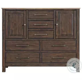 Transitions Two Toned Driftwood and Sable 7 Drawer Gentlemans Chest