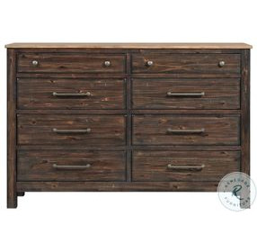 Transitions Two Toned Driftwood and Sable 8 Drawer Dresser