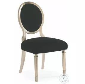 Chit Chat Black Velvet And Silver Leaf Side Chair Set Of 2