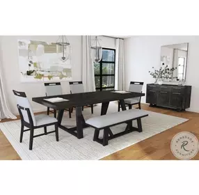 Pinnacle Charcoal Extendable Dining Room Set