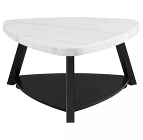 Raine White Triangular Marble Top Coffee Table